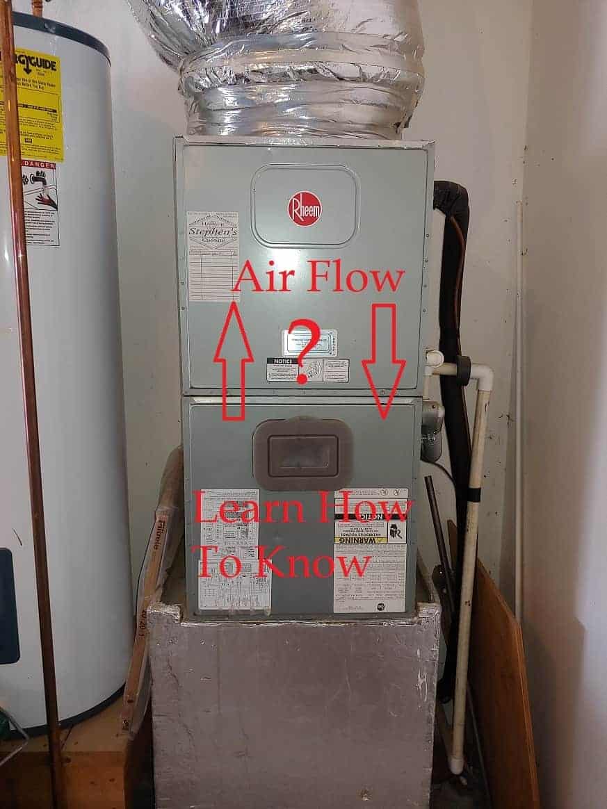 Image of furnace showing air flow through direction to explain why no air is blowing
